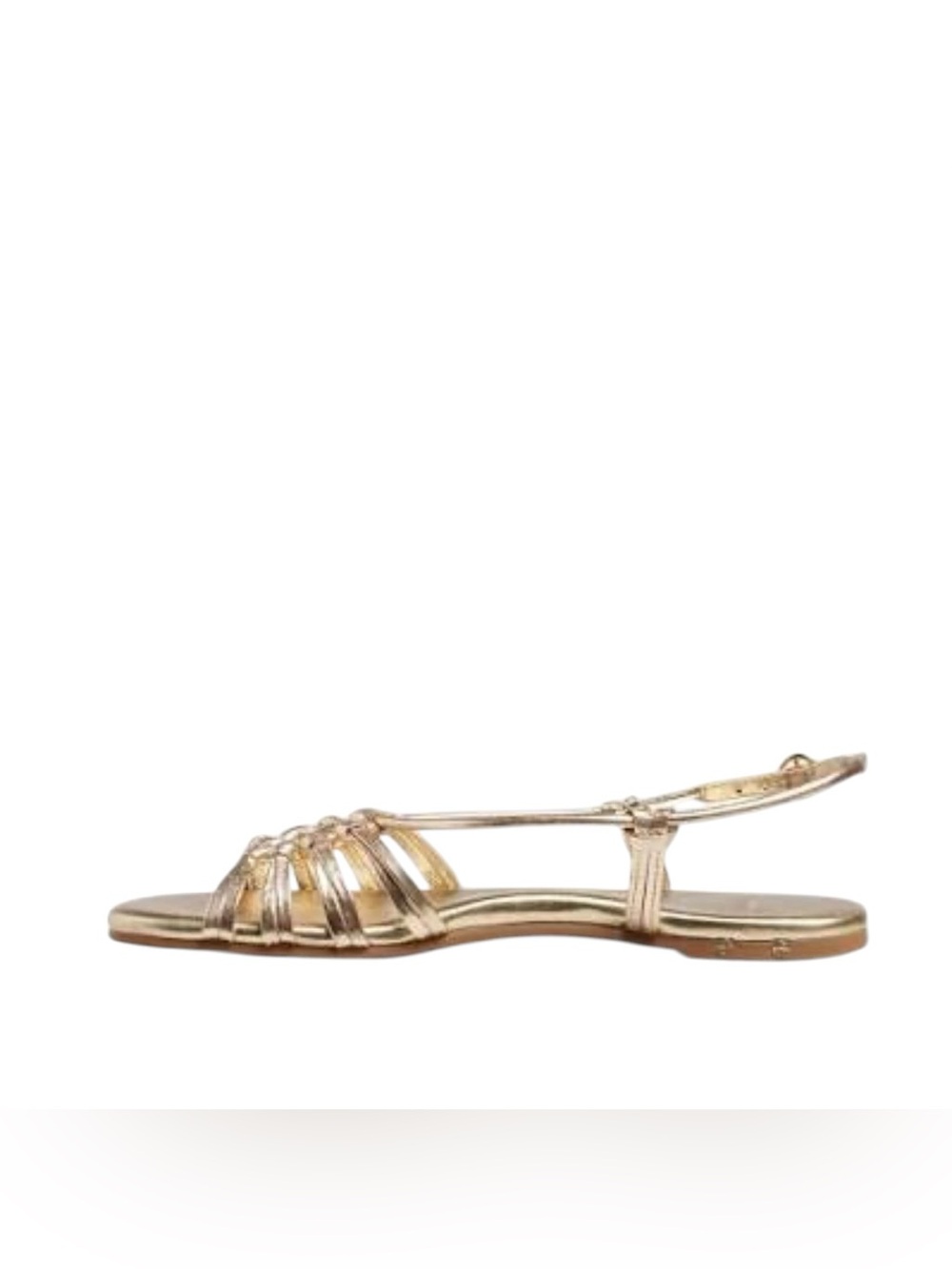 Beek Livia Metallic Leather O-Ring Knotted Strappy Slingback Sandals, Size 8